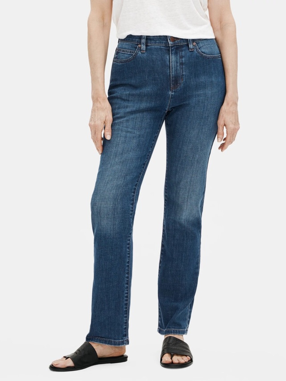 Eileen Fisher Organic Cotton Stretch Straight Jean size 18